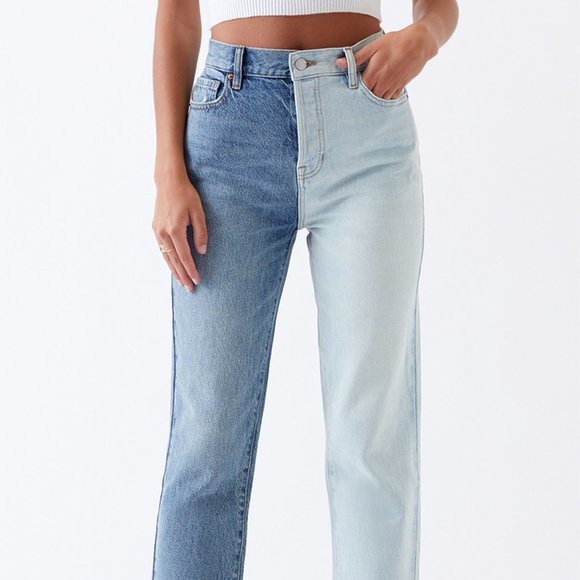 PacSun Two Piece High Waisted Straight Leg Jeans size 26 - Picture 2 of 3